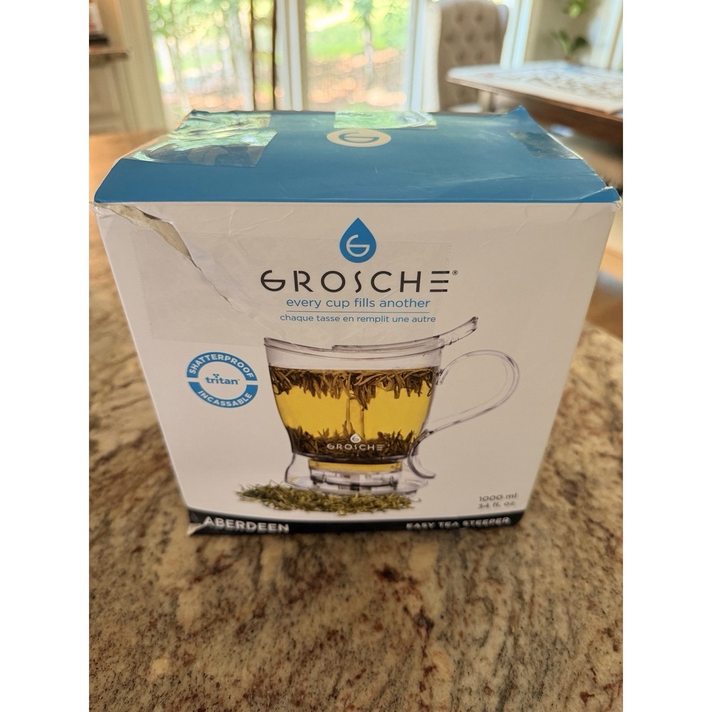 GROSCHE Aberdeen Tea Infuser Teapot & Smart Tea Maker 34 oz New, Distressed Box